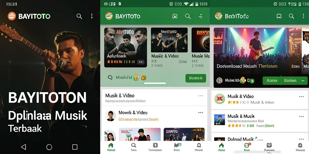 Tampilan antarmuka aplikasi BAYITOTO untuk download musik yang mudah digunakan.