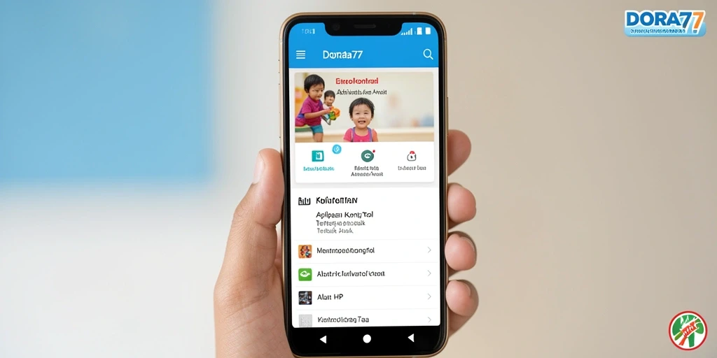 Tampilan antarmuka DORA77 yang intuitif untuk Kontrol Orang Tua.