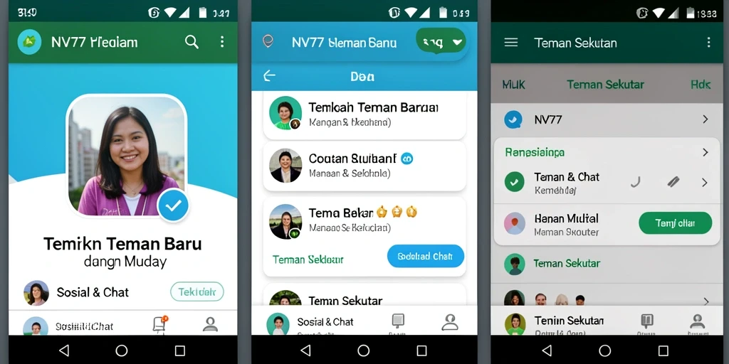 Tampilan antarmuka NV77 yang sederhana dan menarik.